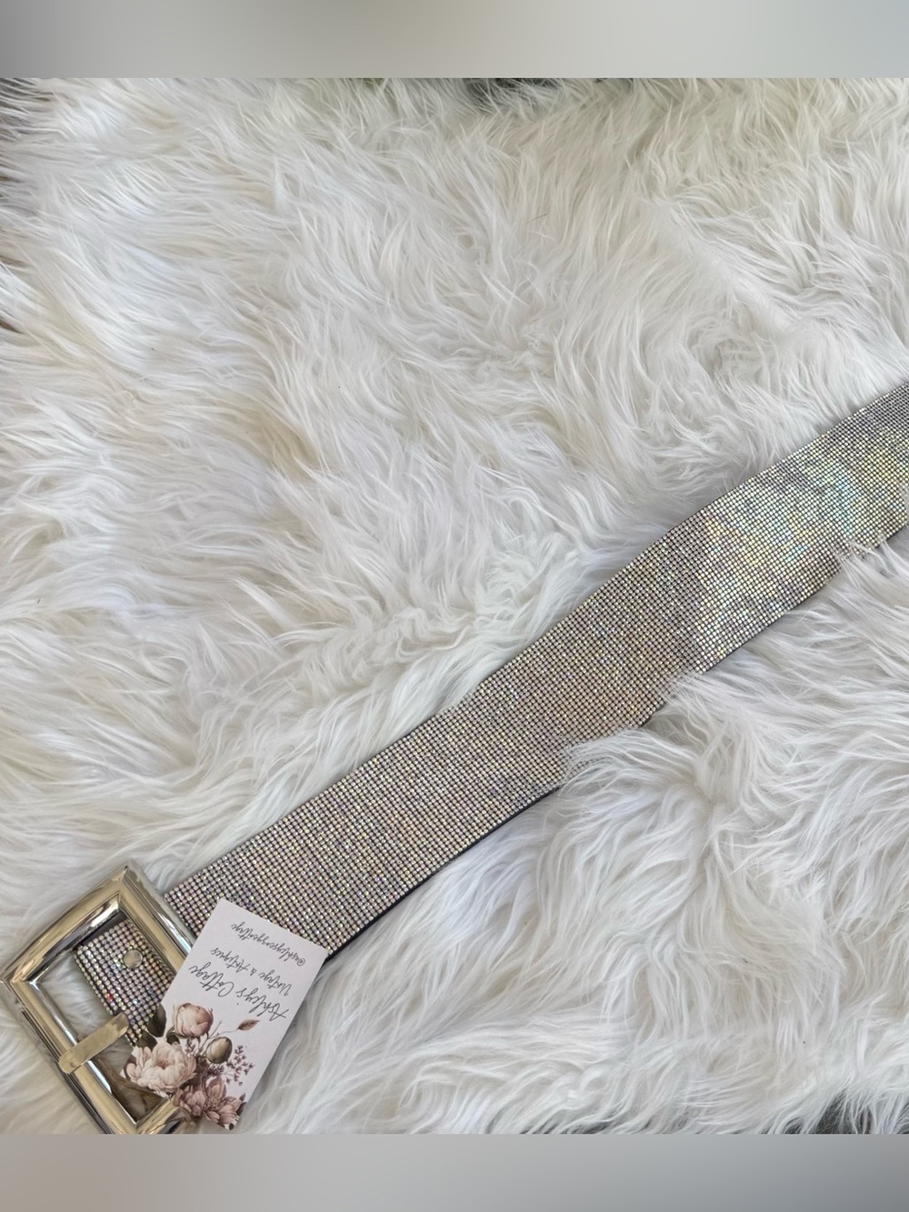 Sparkling Iridescent Wide Belt - Women's Accessory